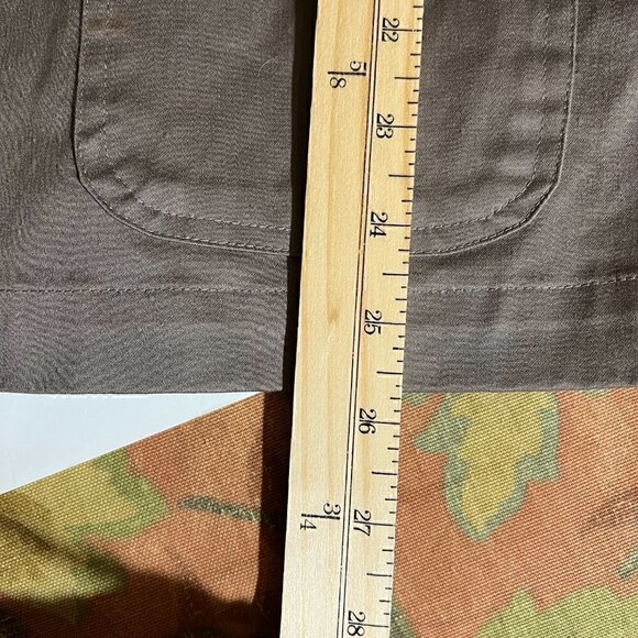 Chico's Army Green Field Jacket Lightweight Cinched Waist Pockets Shacket Med/1 - Picture 9 of 11